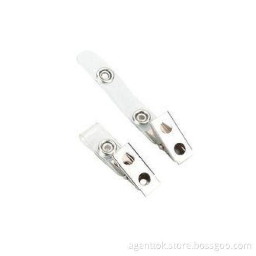 Metal popper Spring jaw credit card, ID Badge Holder Clip w